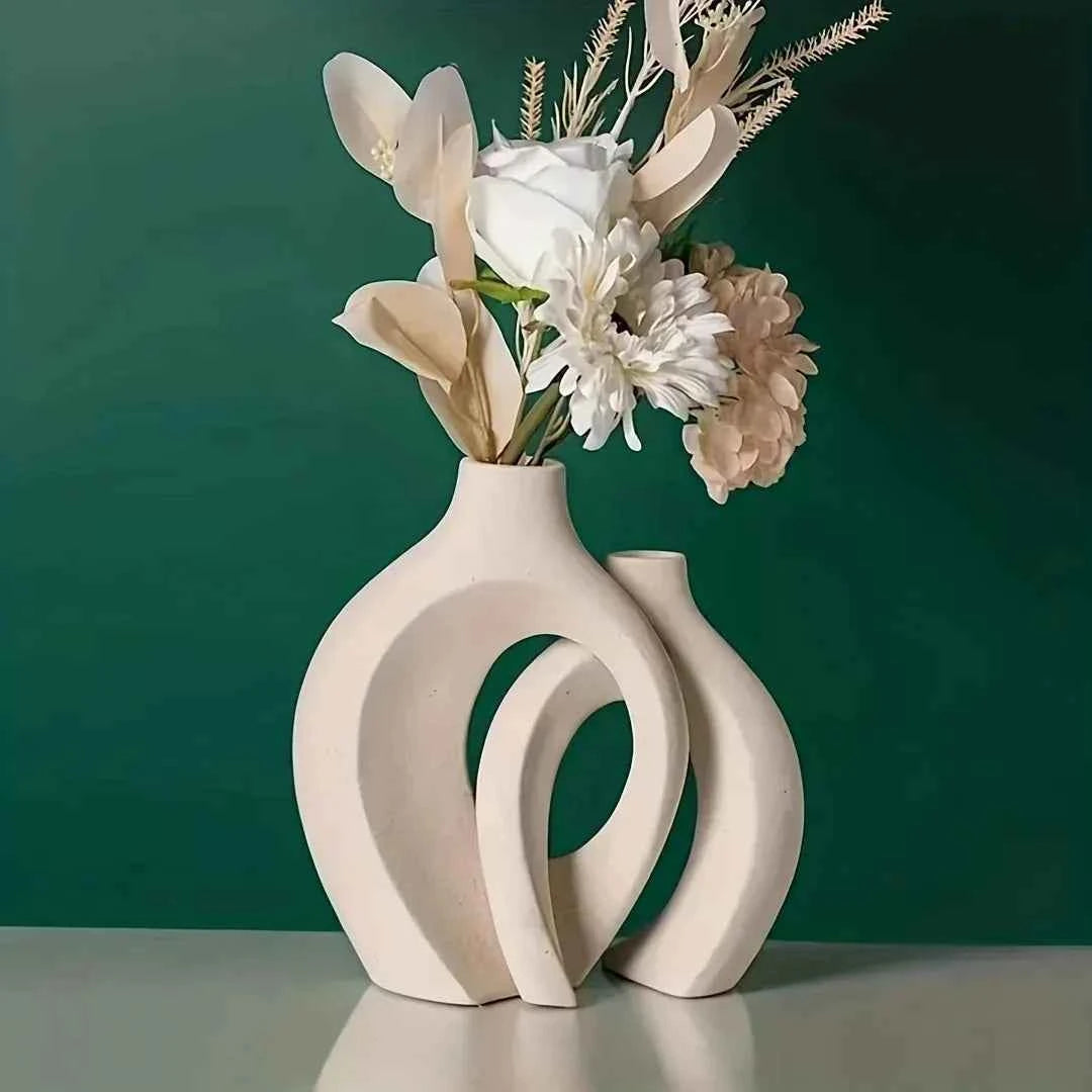 Chic Boho Ceramic Vases Set